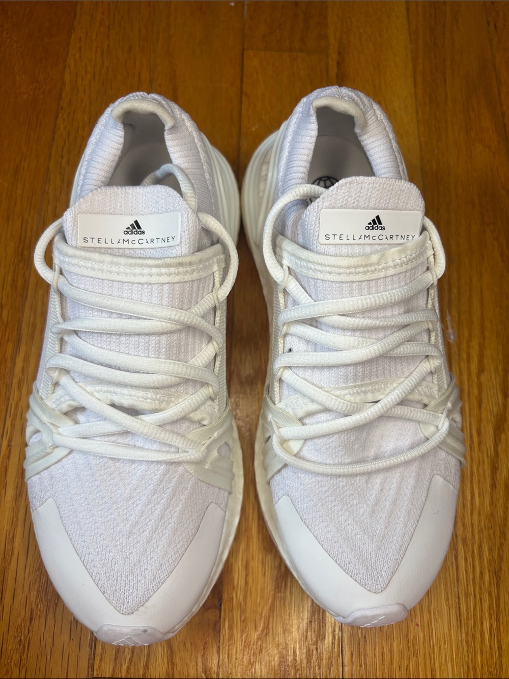 Adidas by Stella McCartney All-White Knit Lace-Up Trainers sz 5